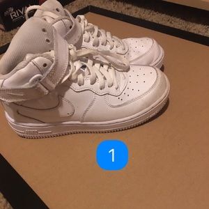 Boys white Air Force ones